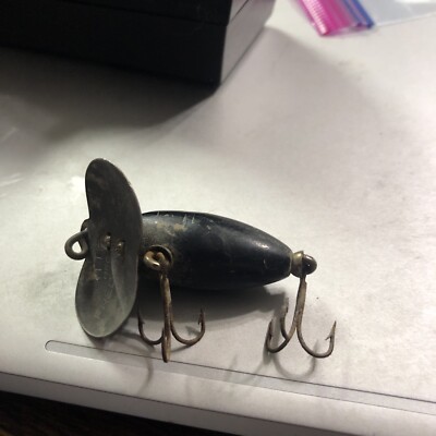 Fred Arbogast Jitterbug Vintage Solid Black Lure 1 3/4
