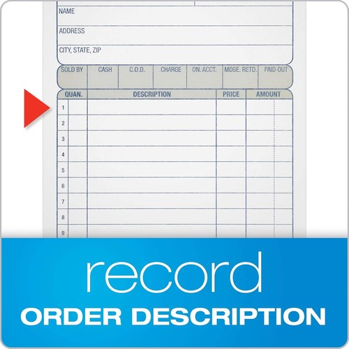 Adams Libro Fatture 2 Parti Carbonless 50 Set/Libro Confezione da 3, 4-3/16"x7-3/16" - Foto 4 di 8