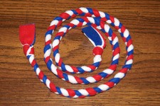 New 4 ft. USA PatriotIc American Red White Blue Handmade Braided Fleece Cat Toy