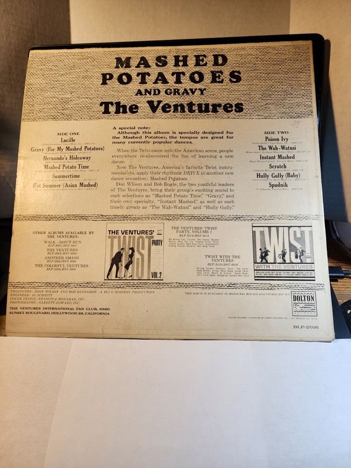 The Ventures / Mashed Potatoes And Gravy / 1962 Dolton BLP2016 GOOD