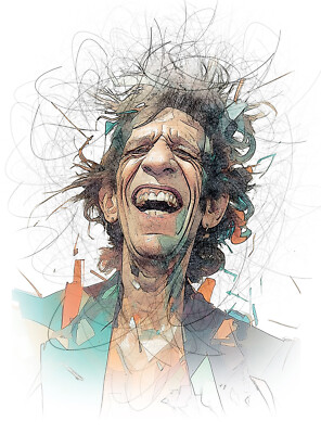 Keith Richards Caricature T Shirt Rolling Stones Ronnie Wood Mick Jagger