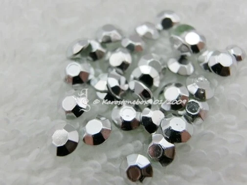 Hotfix Metall Studs Chatonrosen Silber aufbügeln in 5 mm Karostonebox - Bild 1 von 1