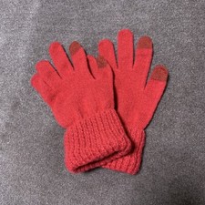 Style  Co Women's Waffle-Knit Cuff Solid Gloves Touchscreen Red One Size NWOT