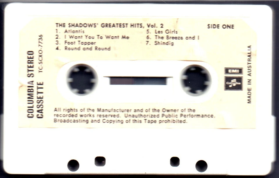 Shadows - Greatest Hits Vol 2, Scarce 1970s Aus cassette - Image 4 of 4