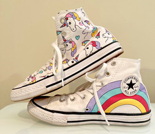 Converse High Tops US Size 3 Unicorn Rainbows Big Girls Kids Laces UNISEX EUC