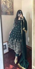 New Launching Exclusive Faux Georgette Gown With Bottom And Dupatta For Women