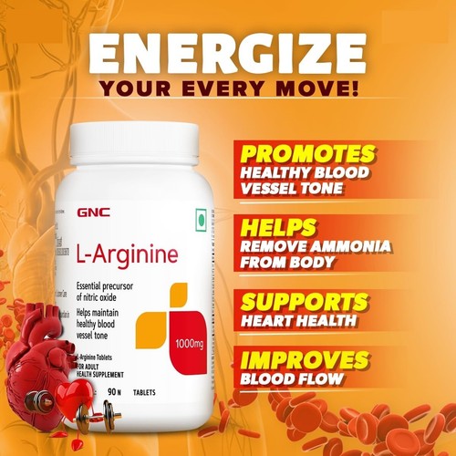 GNC L-Arginina 1000 mg | 90 Comprimidos 1000mg Por Porción Envío Gratis - Imagen 6 de 6