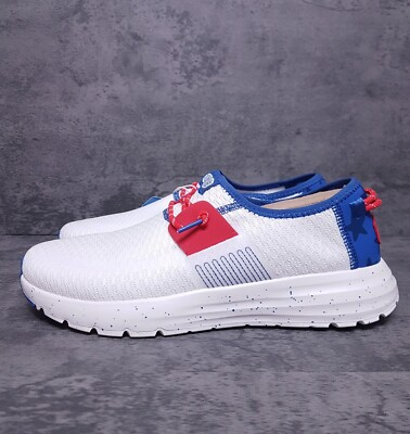 #ad #ad HEY DUDE Sirocco M Americana USA Slip On Shoes Mens 8 Varsity Blue White Red $44.95
