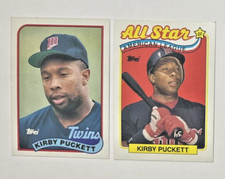 Kirby Puckett 1989 Topps All-Star Insert + Base #650 MLB Baseball Card Twins HOF