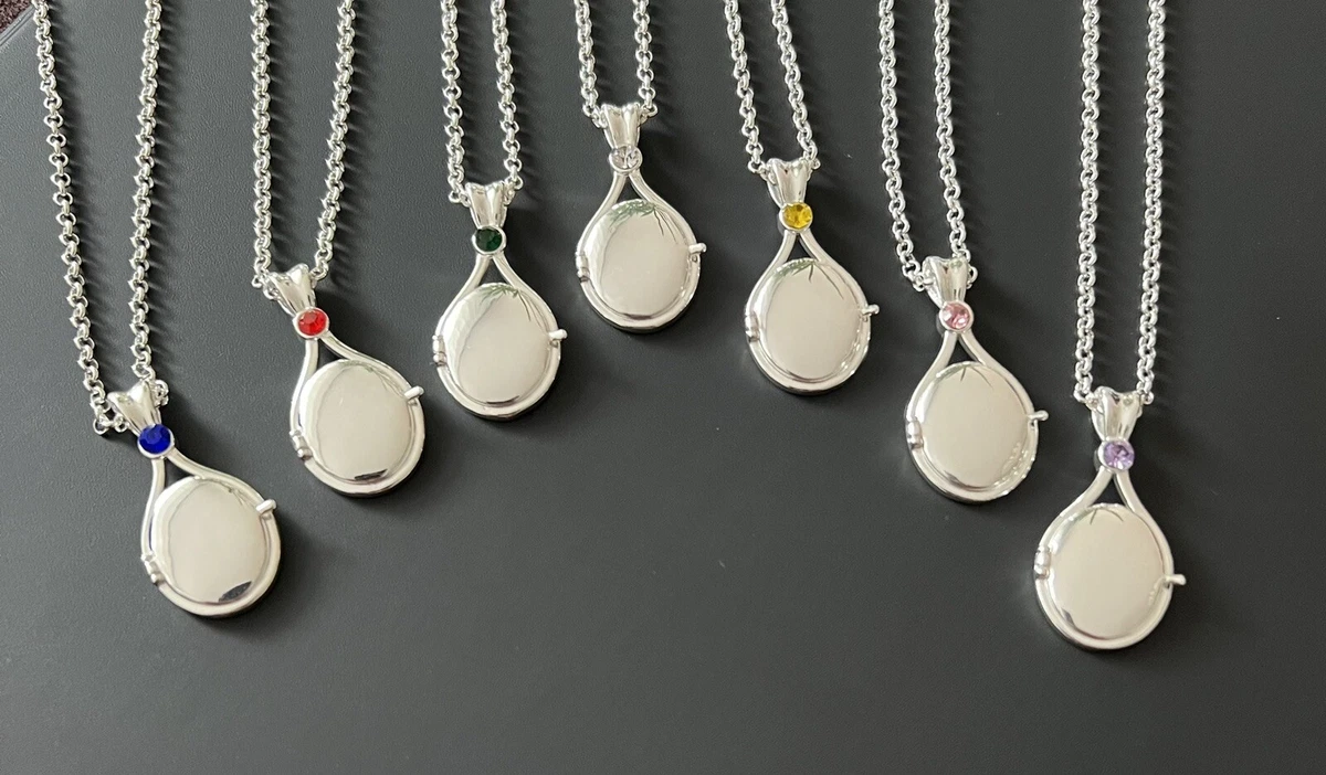 Collana H2O Con Medaglione Apribile – Ispirata A Sirene – In Acciaio E Lega, Catena 43 Cm, Regalo In Scatola A Conchiglia