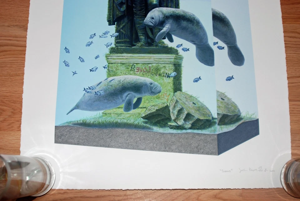 Джош Киз художественная печать сирены S/# 150 (2012) ламантины птицы ограниченного тиража плакат - Изображение 4 из 4