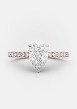 2Ct Pear Cut Lab Created Diamond Wedding Engagement Ring 14k Rose Gold Plated