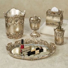 Victoria Rose Satin Gold Flowers Floral Bath ...