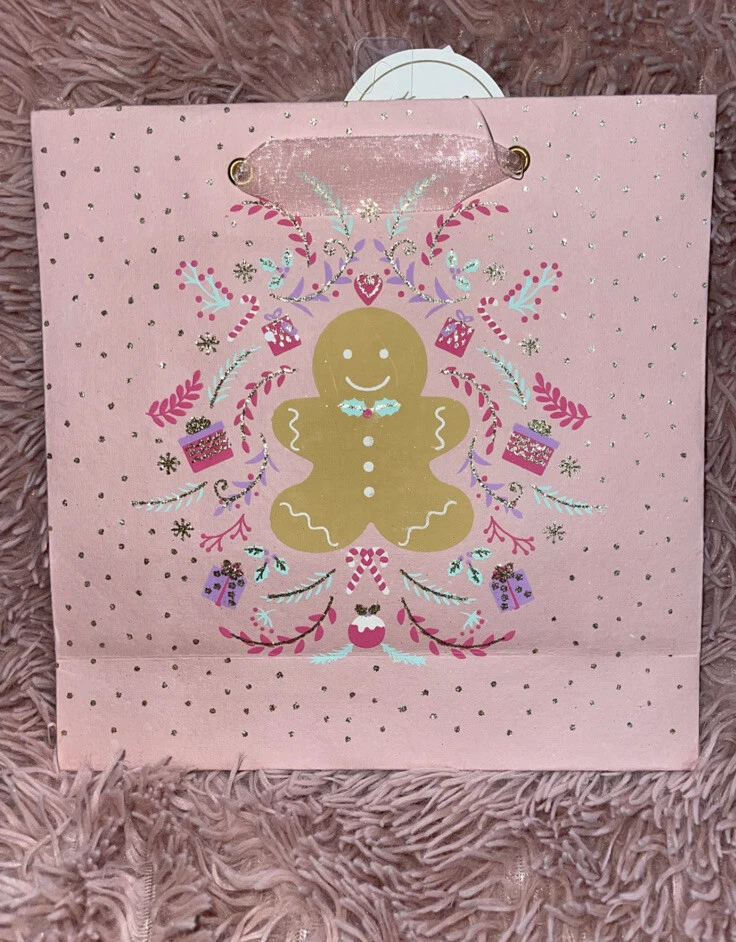 Pink Gingerbread Christmas Gift Wrap