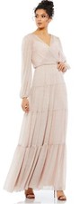 mac duggal 49514 Long, Blush Gown, Dress. Formal, Wedding, Party Sz 12