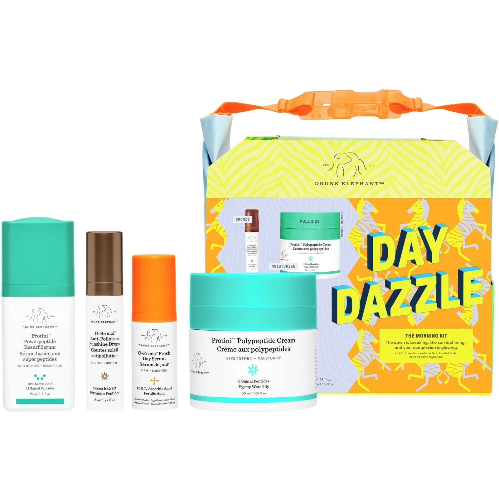 Drunk Elephant Day Dazzle The Morning Kit Sun Shining Complexion Fresh 4pcs NEW