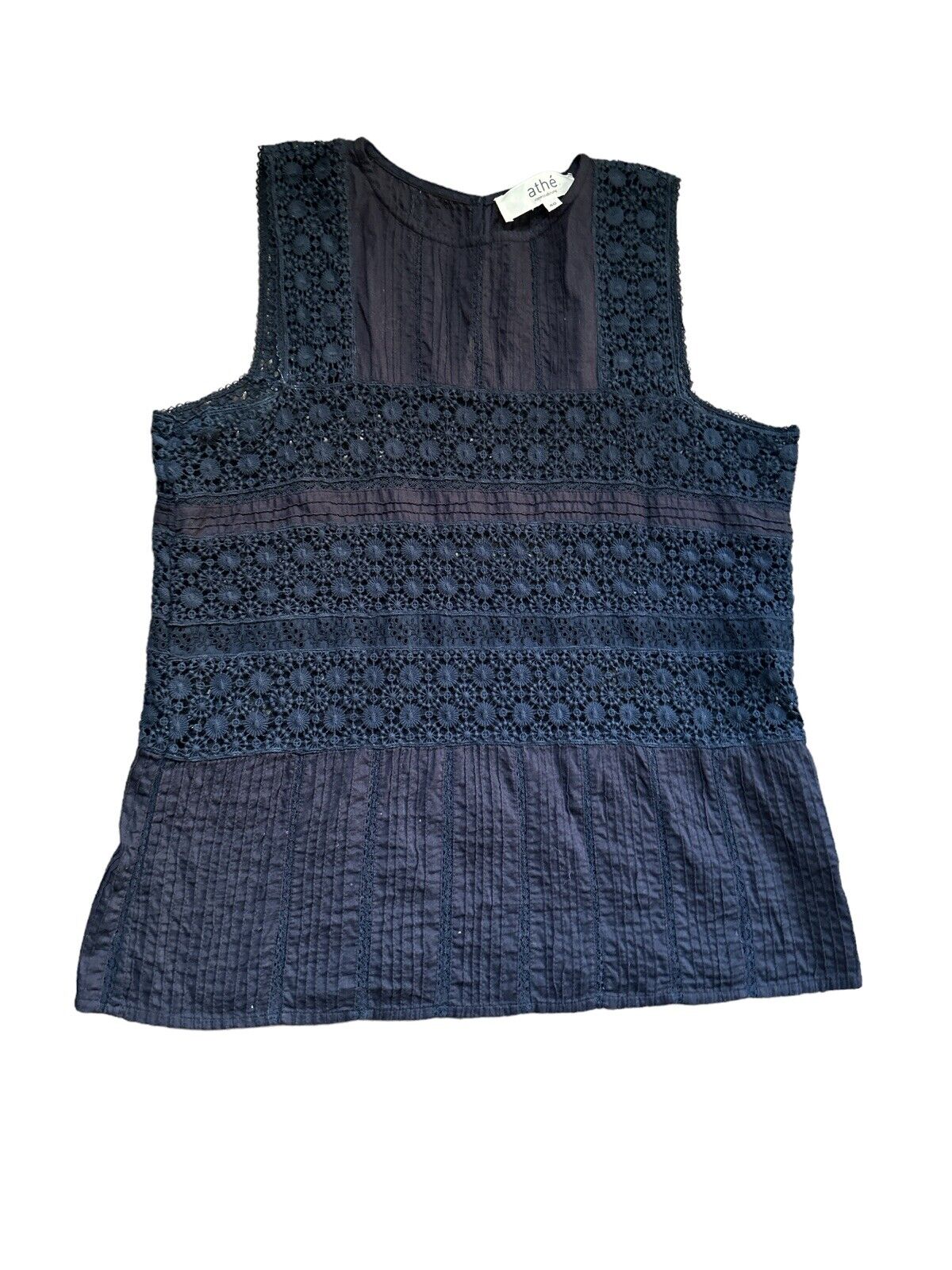 Athe Vanessa Bruno blue lace top sleeveless size … - image 1
