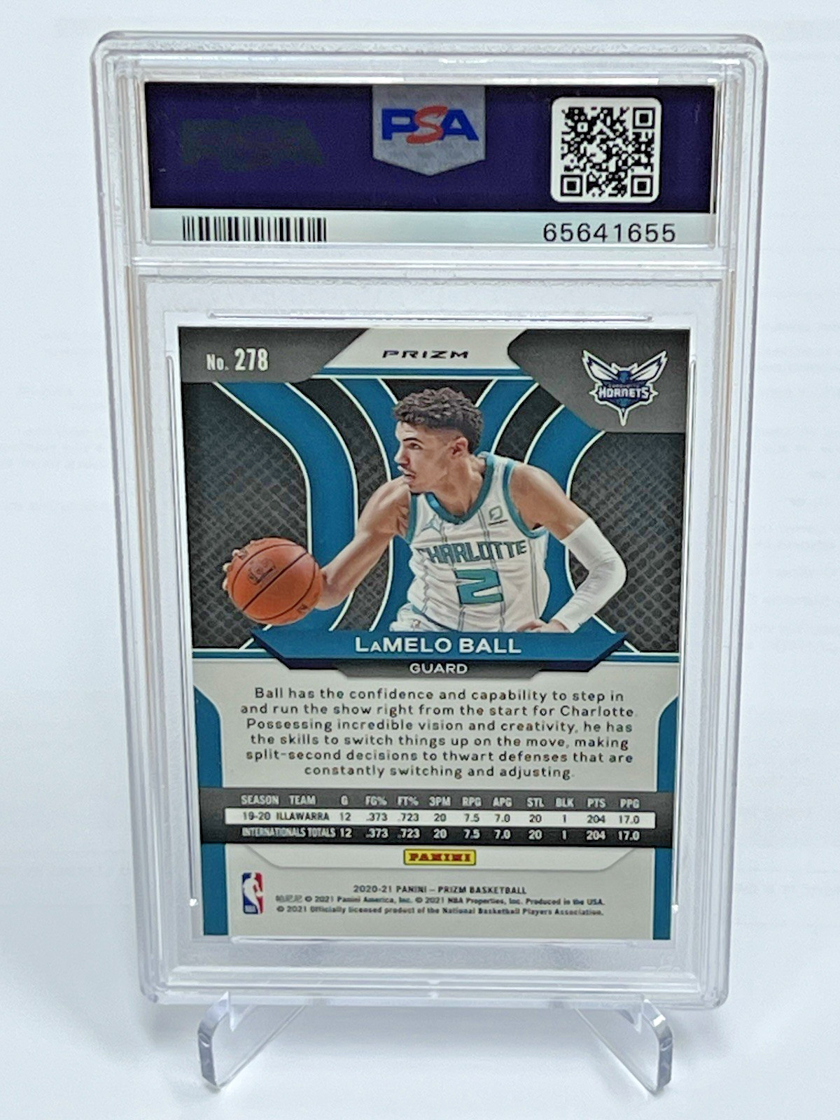 2020 Panini Prizm - LaMelo Ball - #278 Ruby Wave Rookie - Hornets - PSA 10 view 8
