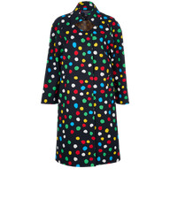 Louis Vuitton x Yayoi Kusama Painted Dots Trench Coat Womens 6 Black Cotton