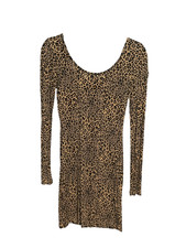 H&M Leopard Print Long Sleeve Bodycon Mini Dress – Size 4 – Animal Print Stretch