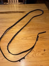 Beautiful 8 Foot Dark Brown Braided English Equestrian Reins. NWOT