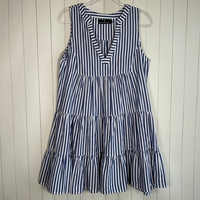 Tuckernuck Pomander Place Size L Kenzo Dress Blue Stripe Tiered Cotton Poplin | eBay Tuckernuck Pomander Place Size L Kenzo Dress Blue Stripe Tiered Cotton Poplin | eBay