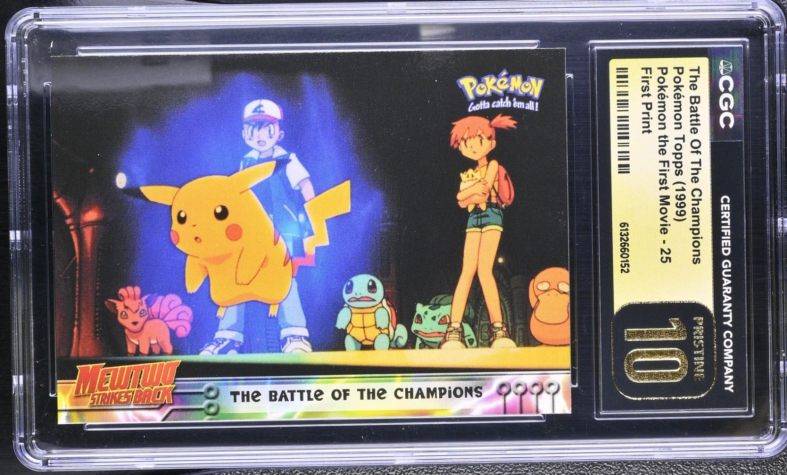 Pokemon Card The Battle of the Champions 25 First Movie Topps CGC 10 PRISTINE