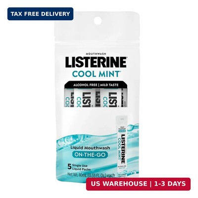 Listerine On-The-Go Cool Mint Alcohol Free Mouthwash Packets, Oral Rinse in Indi