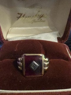 Vintage 10Kt Yellow Gold Men's Ruby Ring Size 10