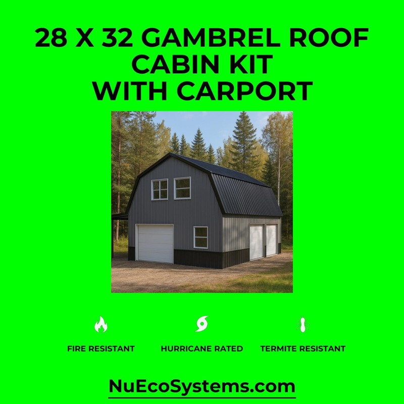 U.S. Made Fire Resistant 26 X 34 Cabin, Barndominium or Steel Home Kit - thumbnail 11