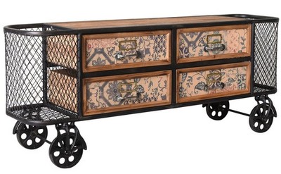 Barwagen Fabrik Loft Servierwagen Metall Teewagen Küchenwagen Servierhilfe