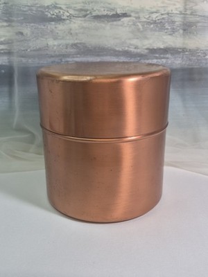 Vintage Solid Copper Tea Caddy Storage Canister w/ Lid Kitchen Decor