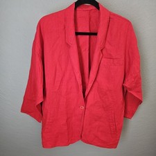 Vintage Max Mara Sportmax Puro Lino Red Blazer Made In Italy Size EU 36/38