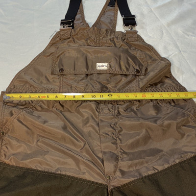 Bob's Outdoor Wear Brown Bib Pants Men's 42/28 Zippered Legs Outdoor Apparel