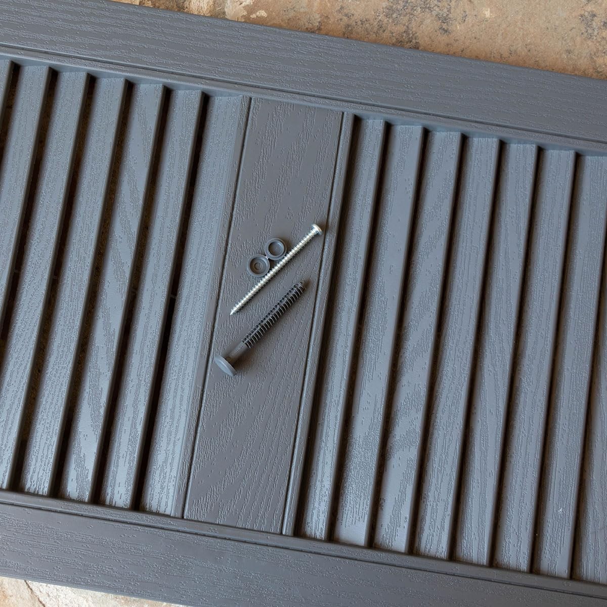 12 in. W x 59 in. H , Standard Two Equal Panels, Raised Panel Shutters, Inclu...