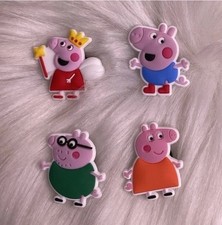 Peppa Pig Croc Charms Waterproof Plastic for Crocs Set of 4
