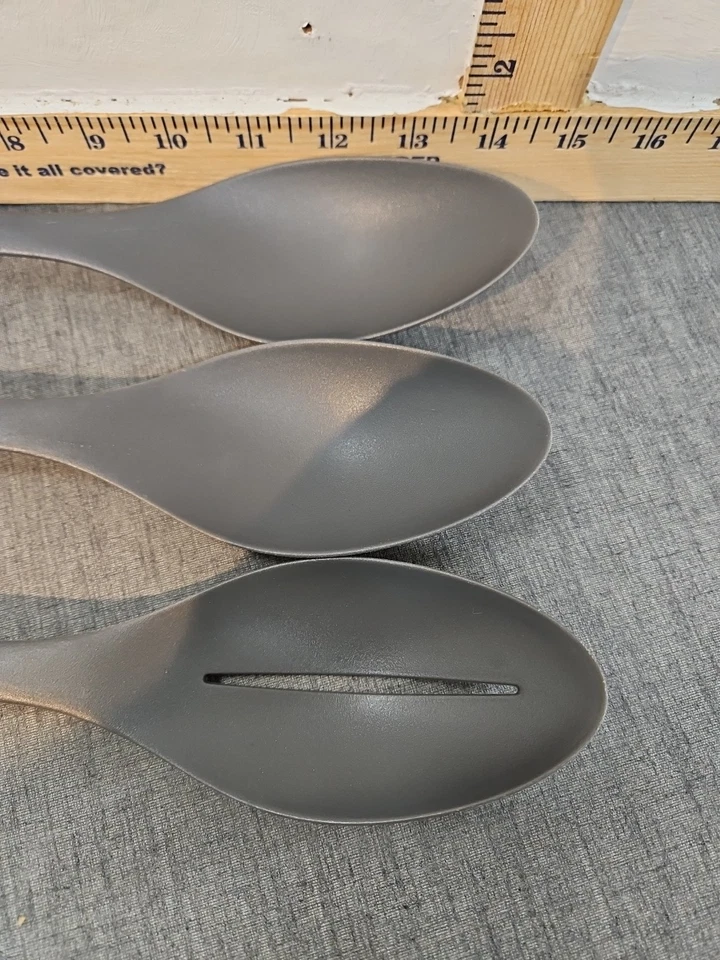 3 GOOD COOK NYLON PLASTIC SOLID SERVING COOKING SPOONS - 1 is Slotted 14" long - Image 2 of 4