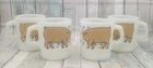 Vintage Anchor Hocking 312 Pig on Roller Skates Milk Glass Stackable Mugs (4)