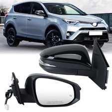 Toyota RAV4 2013-2018 Right Heated Passenger Side Mirror Black 8 Pins Compatible