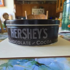 Vintage 7.5"" Hershey's Chocolate and Cocoa Collector Tin Round Brown Empty