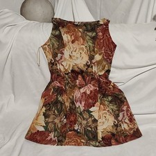 Fashion Nova Floral Sleeveless Short A-Line Dress Scoop Neck Zip Size S