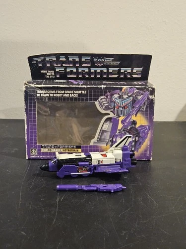 Vintage Transformers G1 Decepticon Triplechanger Astrotrain 1985 Complete W/ Box
