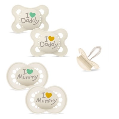 MAM ORIGINAL I love MUMMY / DADDY  Silikon Schnuller Symmetrisch  0-6M + Box