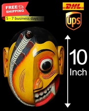 Unique Handcrafted 10 inch Wooden Cobra Devil Mask from Sri Lanka  Traditional
