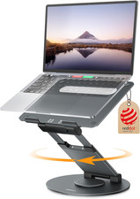 Telescopic 360 Rotating Laptop Stand for Desk Adjustable Height Swivel Pull Out