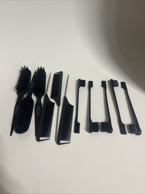 3x Boar Bristle Slick Back Hairbrush Set