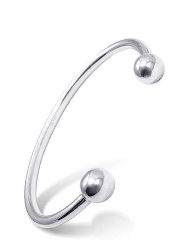 Silver 925 Torque Bangle 4 Mm Wide 21 Grams Adjustable - Picture 1 of 1