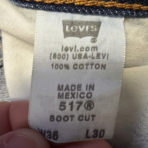 Vintage Levis 517 Boot Cut Jeans 36x30 Perfect Fade Blue Distressed Worn Y2K ‘02 by Levi's, $75 - Photo 6