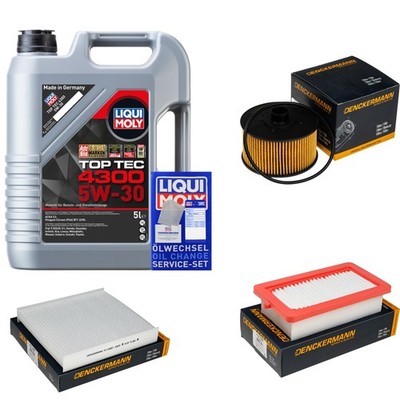 DENCKERMANN Inspektionspaket 5 L Liqui Moly Top Tec 4300 5W-30 für Renault Clio