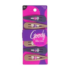 Goody Snap Hair Clips for Kids - 6 Ct, 6 Count Pack of 1 , Black/Brown